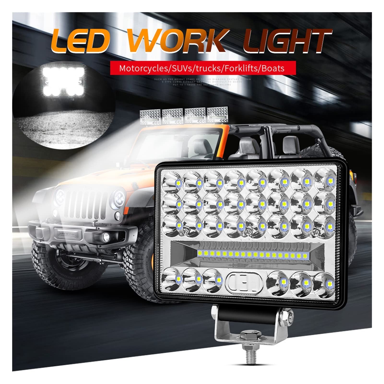 Spot alluvione GUIDATO Barra luminosa for trattore barca for camion offroad 4x4 ATV 5 4W 108W 144W LED Lavoro leggero da lavoro GUIDATO Faro - Lampada faro(2pcs 5inch 108W)