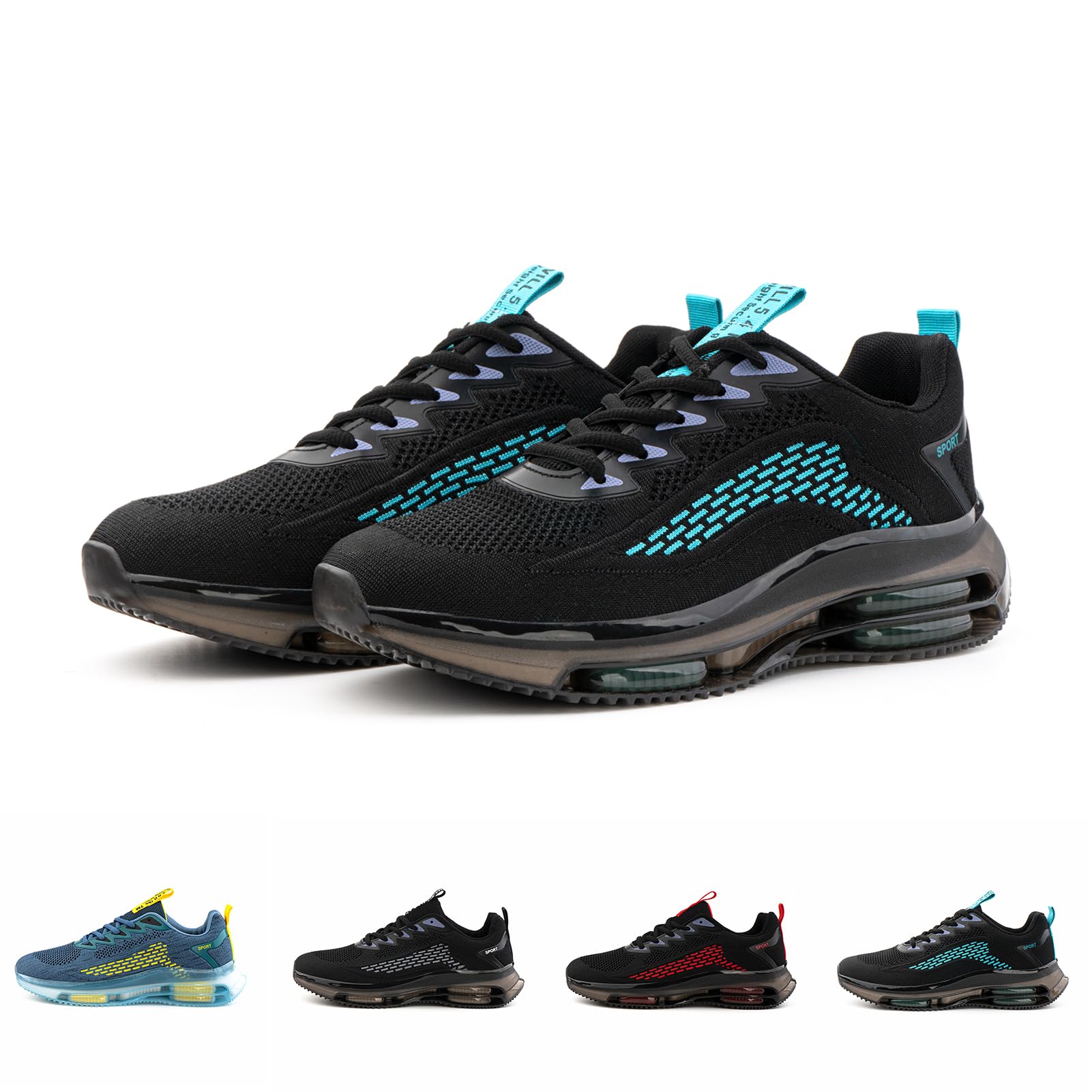 Scarpe Running Uomo Scarpe da Corsa Uomo Sportive Ginnastica Trail Running Sneakers Nero Blu Rosso 39-48EU