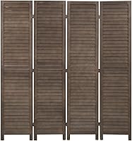 Vista 13 de Divisor de habitación de madera de 3 paneles de 4.3 pies de alto, divisor de pared de privacidad de 67.7 x 16.9 pulgadas, cada panel plegable