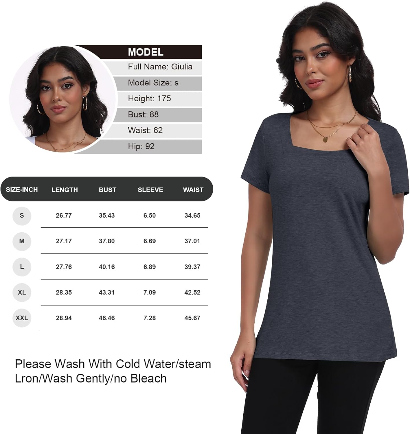 Women T Shirts 3 Pack Basic Womens Tops Short Sleeve Square Neck Tees for Women Casual Summer Outfits Clothes 2025 - Image 7