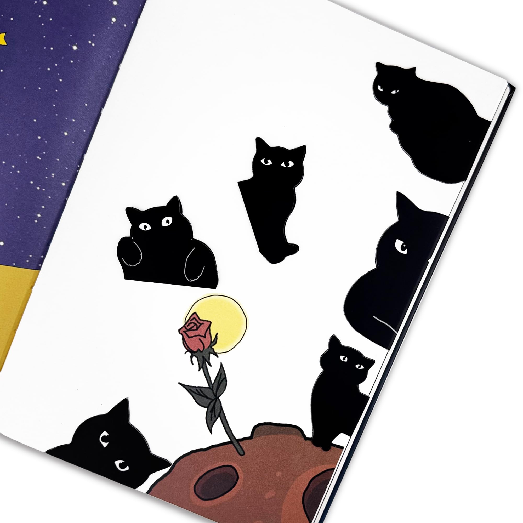 SONAME Lot de 6 marque-pages magnétiques – Marqueurs de page en forme de chat mignon pour les amateurs de livres, marqueurs de livre à clip pour étudiants, enseignants et lecture (A)
