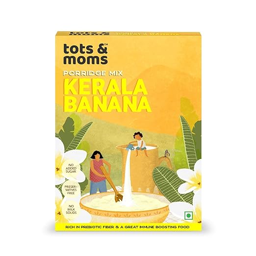 TOTS AND MOMS Foods Kerala Banana Powder Wholesome & Healthy Instant MIx Easy to Cook Porridge Mix with Jaggery Natural Sweetener - 200g
