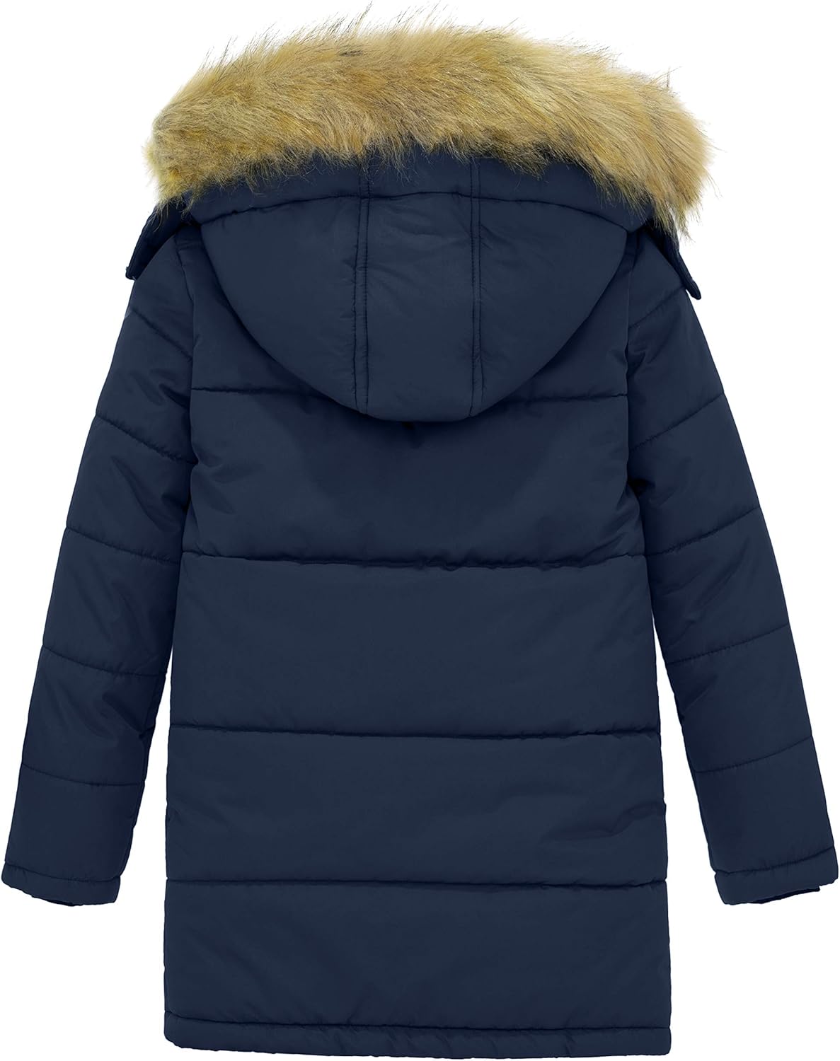 wantdo Boys' Winter Coat Long Puffer Jacket Warm Parka with Removeable Faux Fur Hood - Image 3