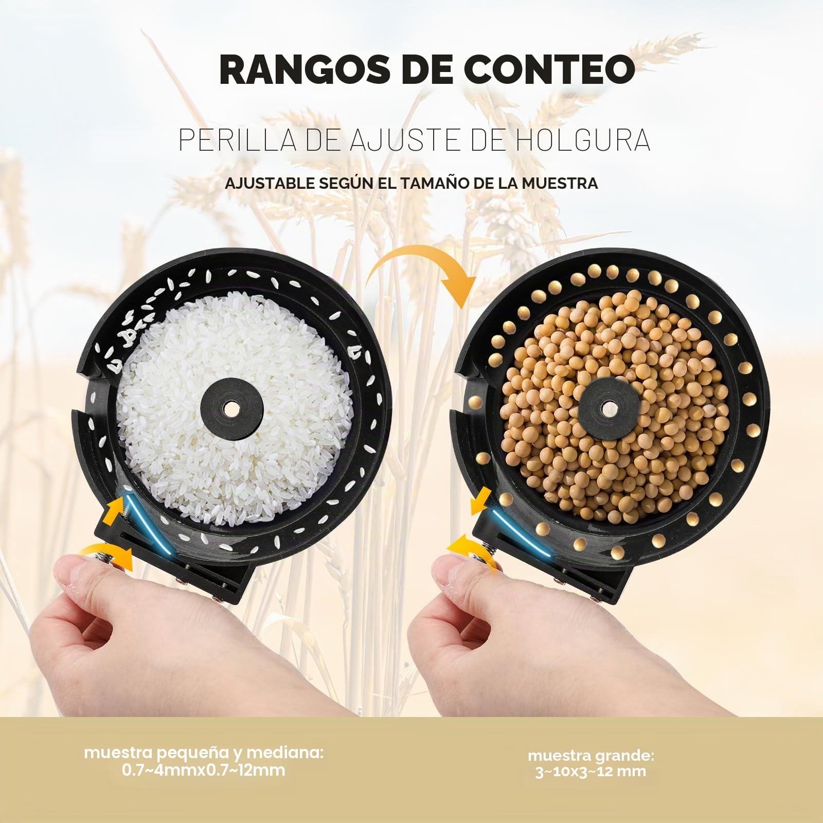 CGOLDENWALL Contador de Semilla Automático Máquina de Contar de Plato Ajustable para Varios Tipos de Semillas como Arroz Trigo Maíz Semillas de Hortalizas y Más SLY-C