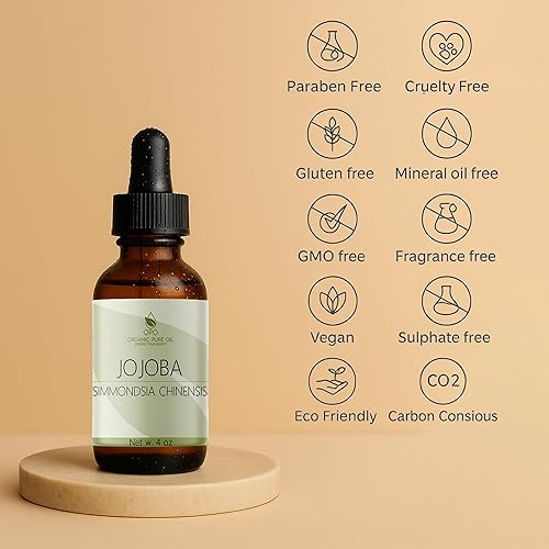 Miniatura 5 de Aceite de jojoba 100% puro, prensado en frío, sin refinar, aceite portador hidratante e hidratante virgen para piel, cabello, cara, cuidado facial,