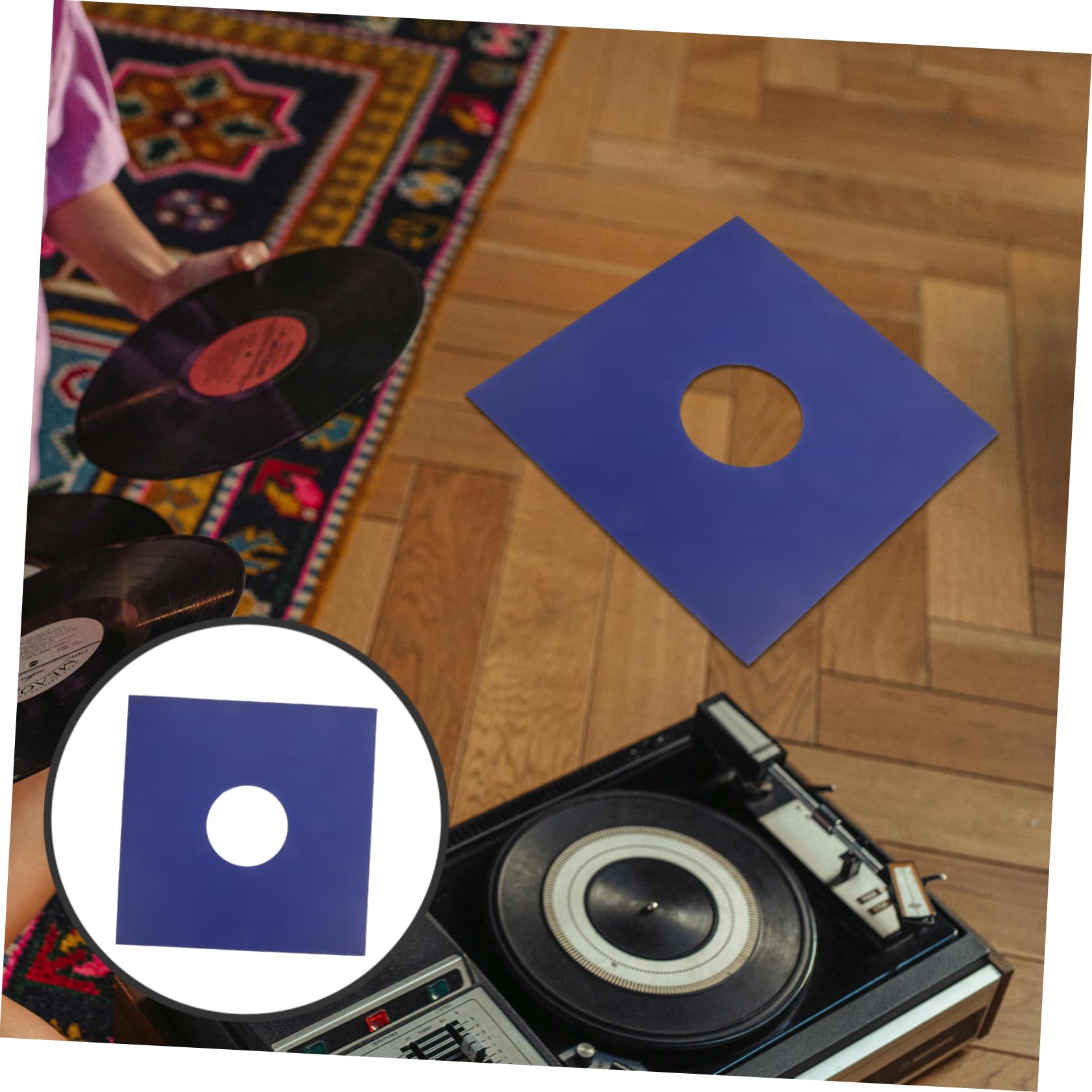 Alasum Busta Protettiva per Dischi in Vinile 12 Pollici in Carta Kraft Blu | Confezione da 10 Pezzi, Copertina Esterna per Dischi, Formato Sostitutivo, Protezione Antipolvere per Album