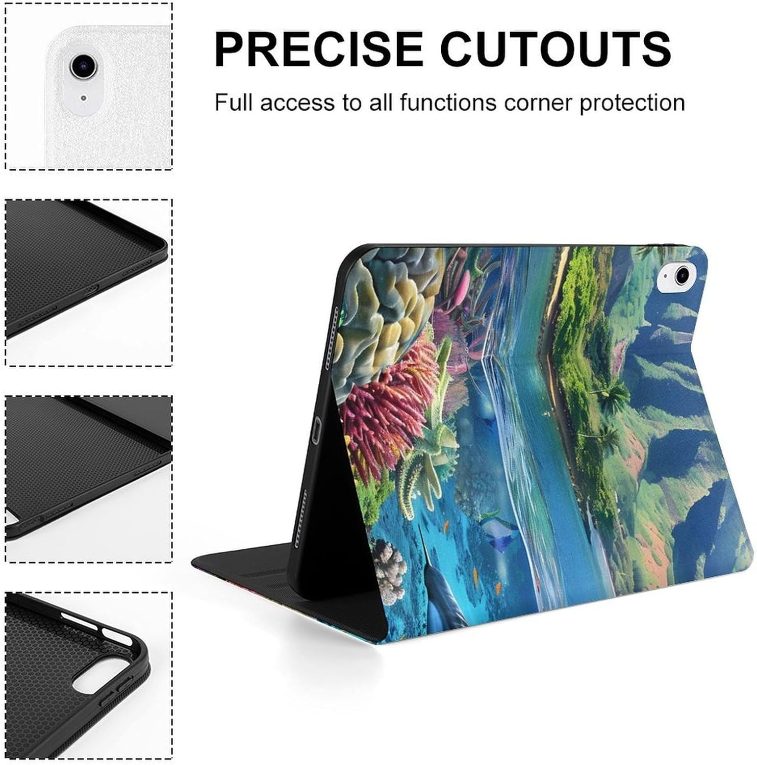 Hawaiian Life Sea Fish Printed Case Trifold Stand Protective Cover Compatible with iPad 10代 (10.9in)