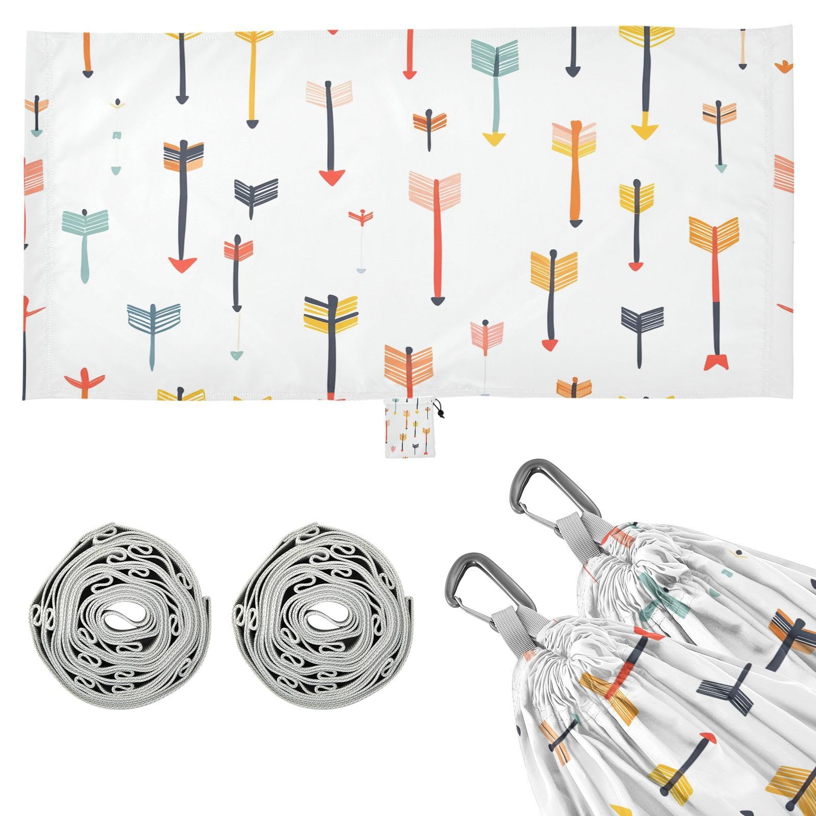 ATTX Colorful Arrows Camping Hammock - Lightweight & Portable Hammocks, Heavy Duty 330lbs Capacity for Indoor, Hiking, Backpacking, Travel, Backyard, Beach#552