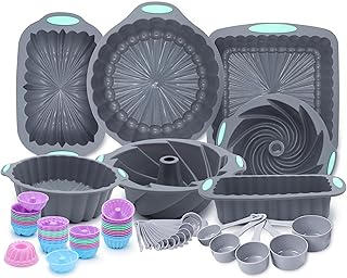Tongjude 72 Pieces Silicone Bakeware Set, Nonstick Baking Pans Set, Easy...