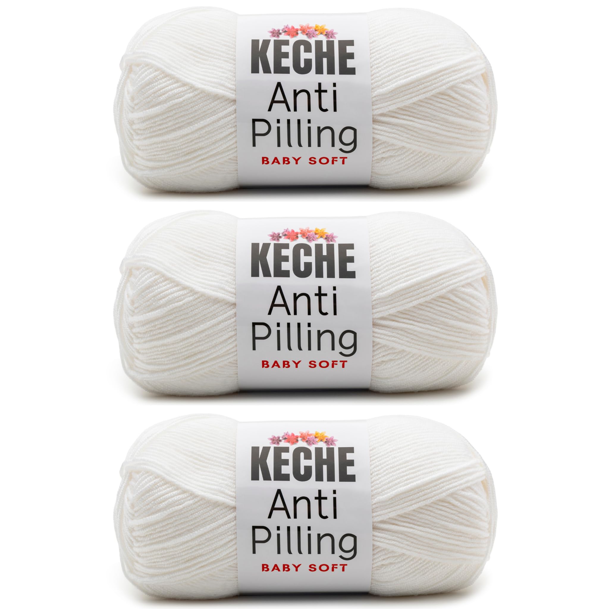 Soft DailyKnit DK Yarn, 100% Anti-Pilling Acrylic for Knitting Crocheting, Light Weight #3 (3.52 oz / 274 Yds) 1 Skein - Red — view 29