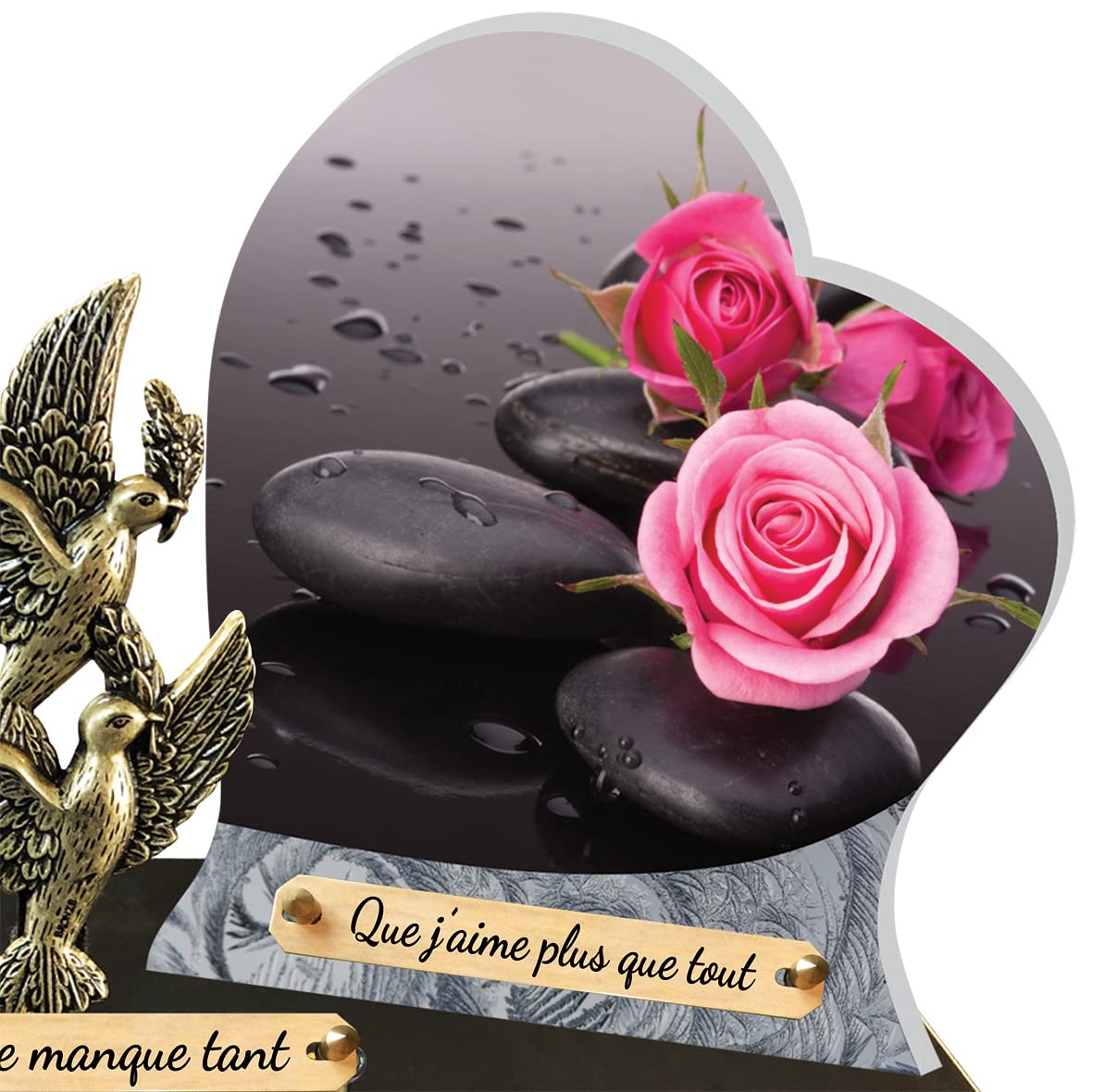 Plaque FUNERAIRE 2 Coeurs