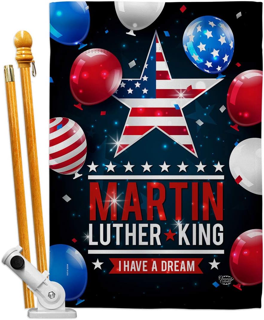 I Have A Dream House Flag Black History Martin Luther King MLK Civil Right Stars United State American Small Decorative Gift Yard Banner Made In USA 28 X 40