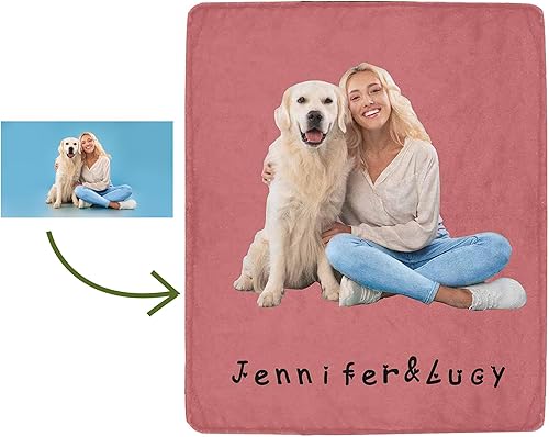 Miniatura 1 de M YESCUSTOM Manta personalizada para perros con tu propia foto y texto, manta conmemorativa personalizada para mascotas para amantes de las mascotas