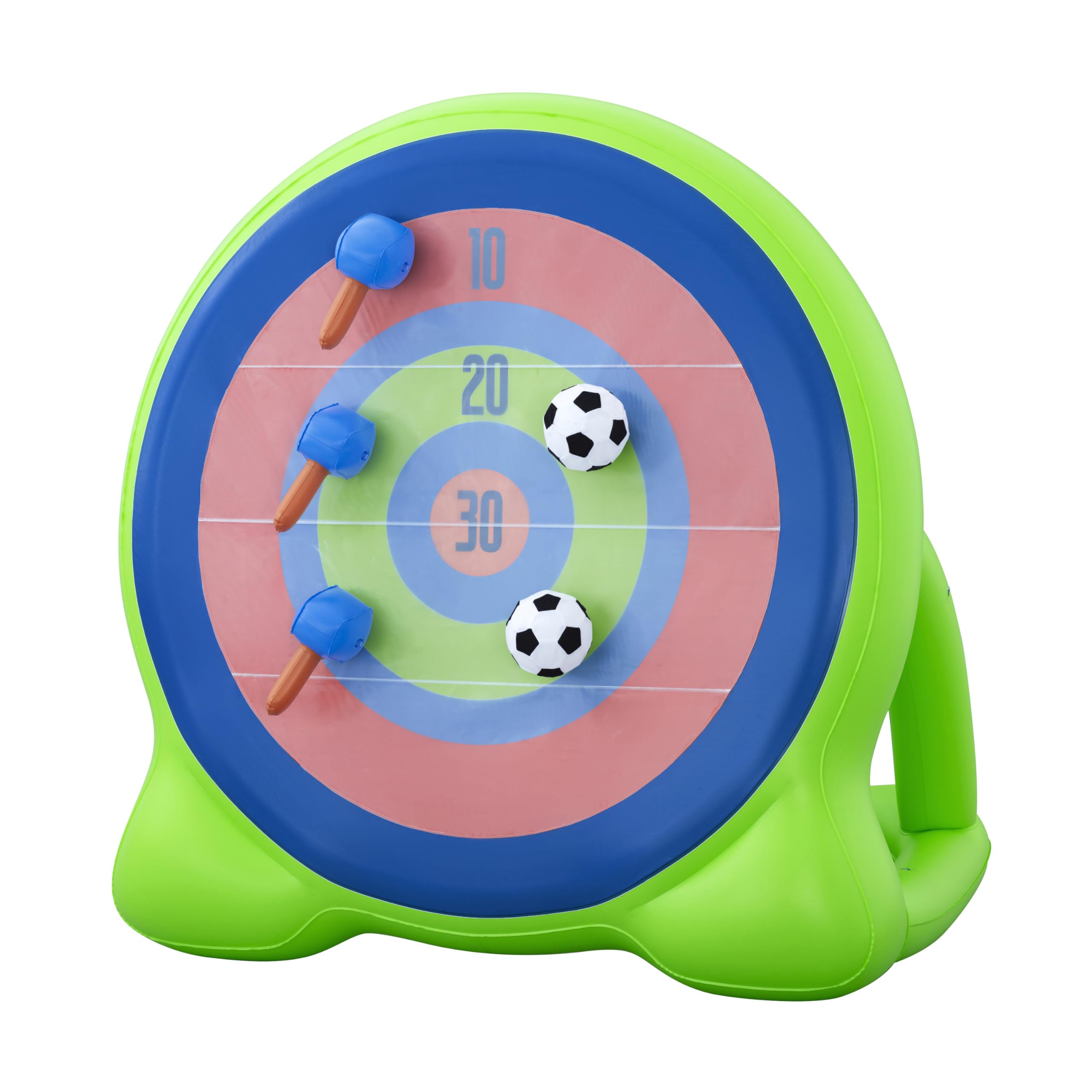 Bestway Fußball-Dartscheibe Backyard Bullseye 157x107x157 cm – Aufblasbares Outdoor Wurfspiel mit Klett-Fußball & Axtwurf, stabile Wasserkammer, Robustes PVC, inkl. 2 Fußbälle + 2 Äxte, ab 6 Jahre