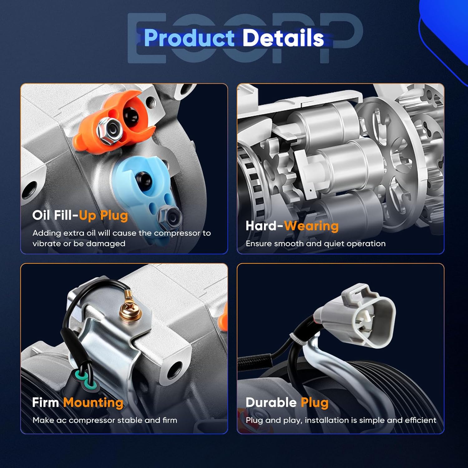 ECCPP AC Compressor Fit for Toyota Camry RAV4 2.4L 2006-2009 Fit for Toyota Hiace 2.7L 2006-2018 AC Compressor with Clutch 6SEU16C Fast Cooling