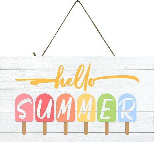 Twisted R Design Letrero de madera para pared, letrero decorativo vintage de granja, letrero de decoración de verano de 10 x 5, arte de pared