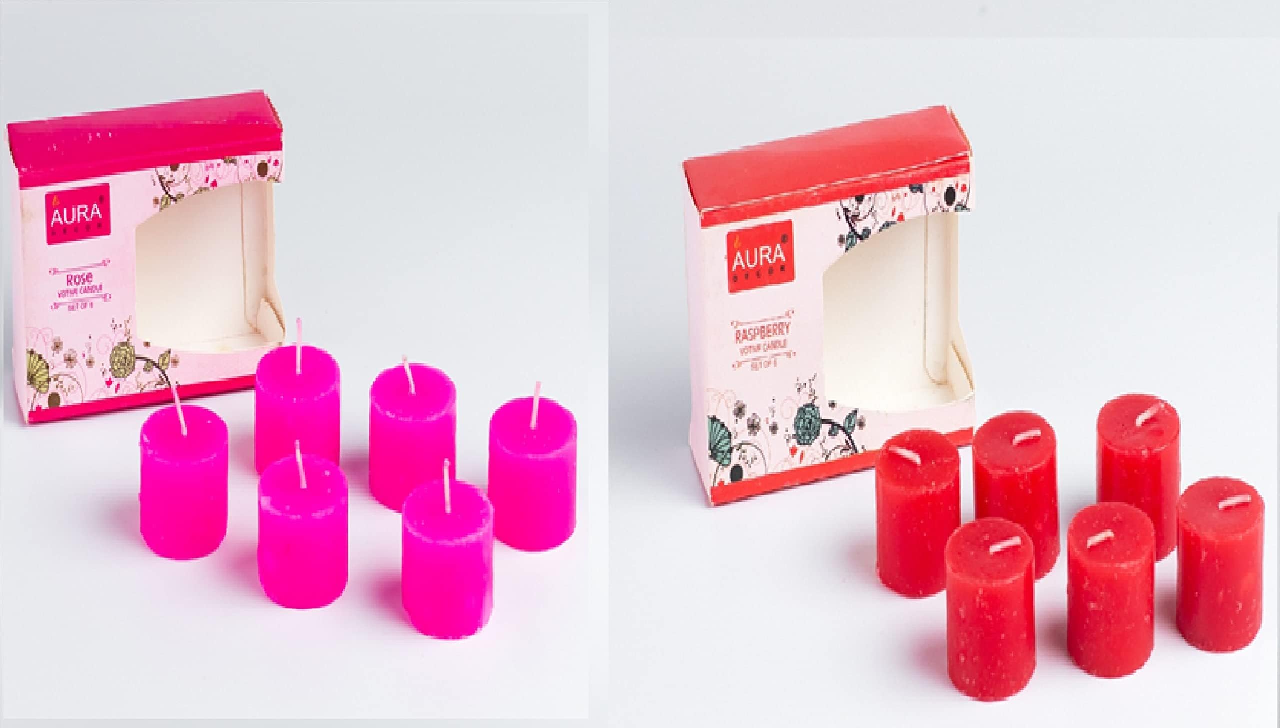 Paraffin Wax Votive Candles Containing Votives with Fragrances (6 Cm X 10 Cm, Multicolor, 2 Piece)