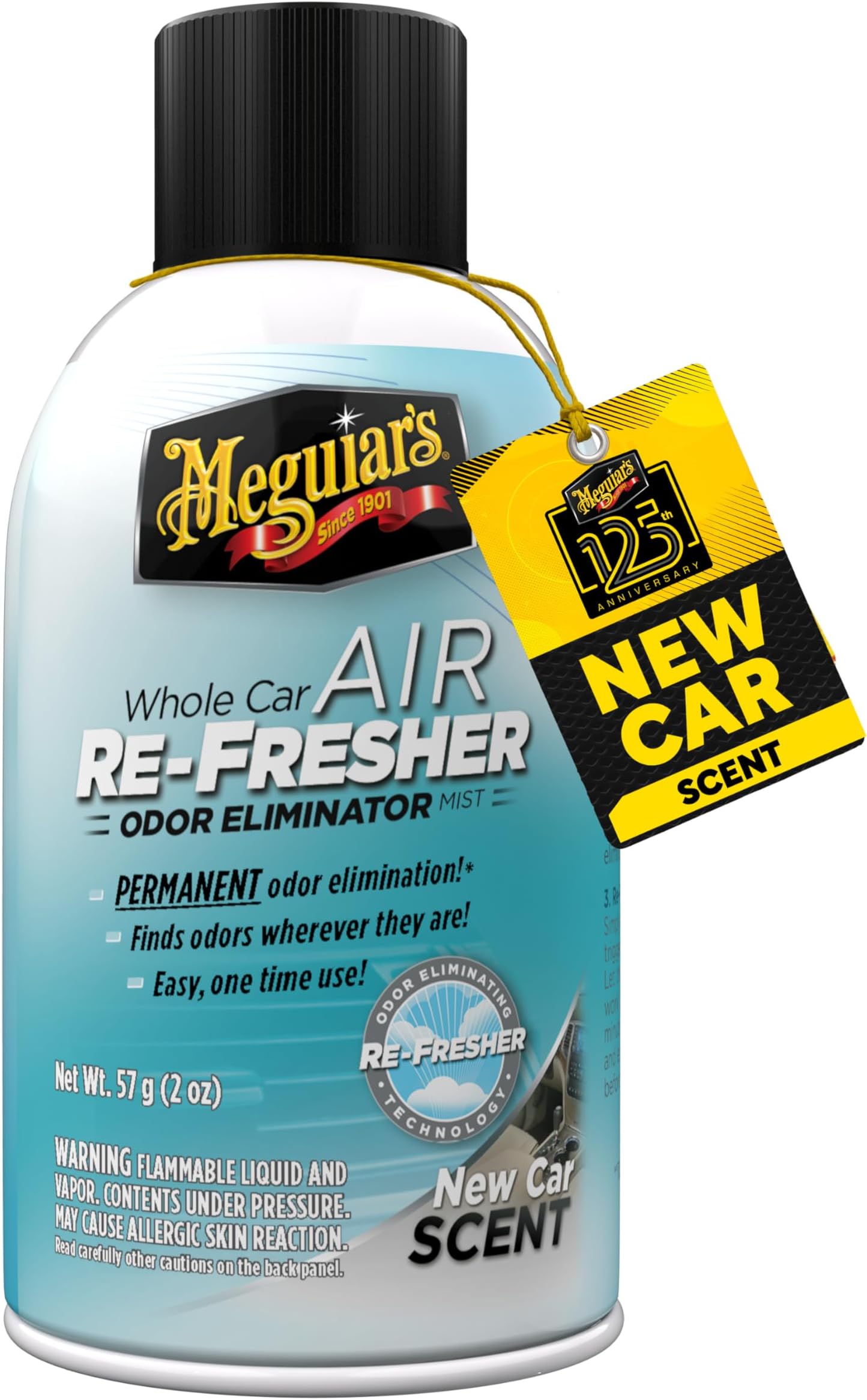 Meguiar's G16402EU Whole Car Air Re-Fresher Odour Eliminator Mist New Car Scent Air Bomb 59ml