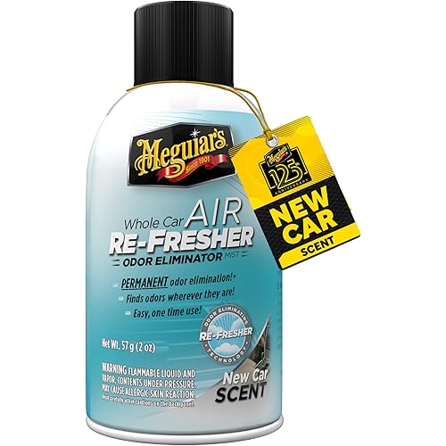 Meguiar's G16402 Whole Car Air Re-Fresher Odor Eliminator Mist, New Car Scent, 2 Fluid Ounces