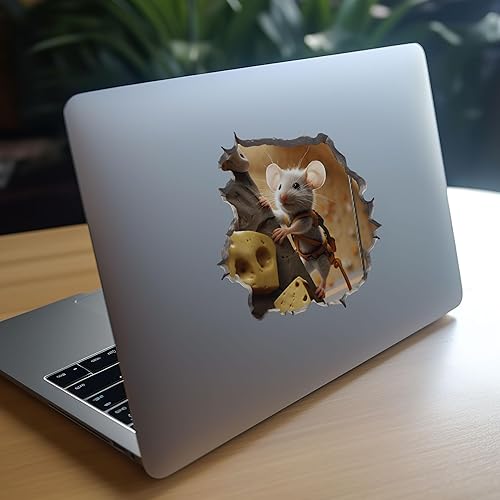 Miniatura 8 de Calcomanía de pared 3D con agujero de ratón y queso escalada en roca