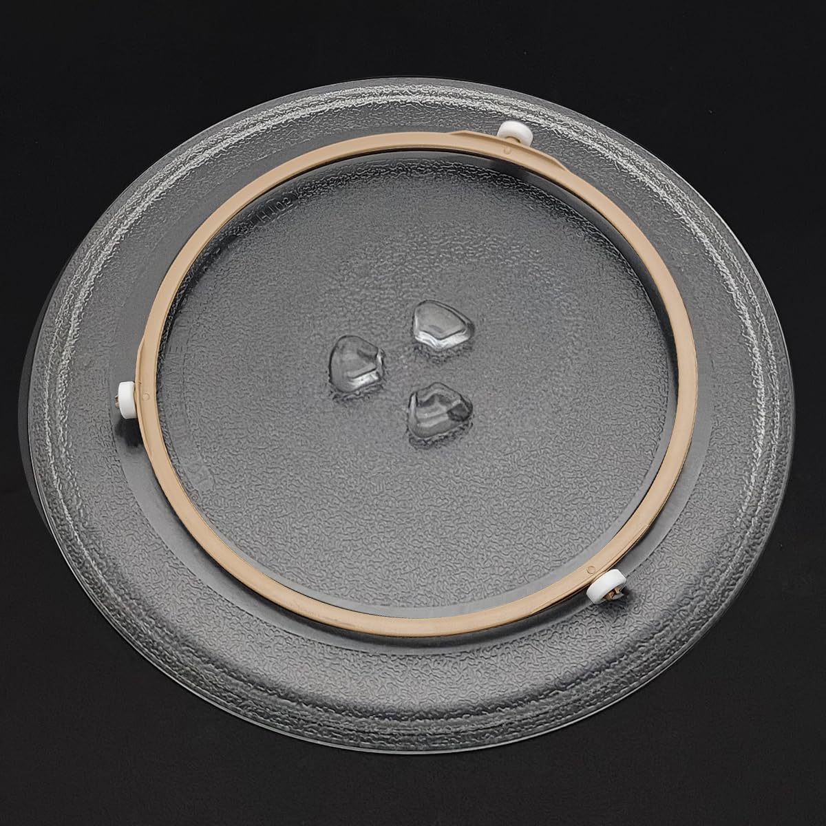 Lot de 2 supports de plateau en verre pour four à micro-ondes, rouleau à anneau rotatif, triple plateau tournant en plastique, anneau de rechange pour support de plaque plate, rouleau de 14