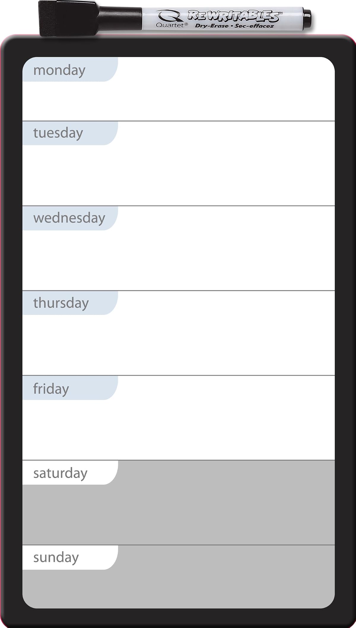 Quartet Frameless Magnetic Dry-Erase Weekly Calendar Organiser Planner Writing