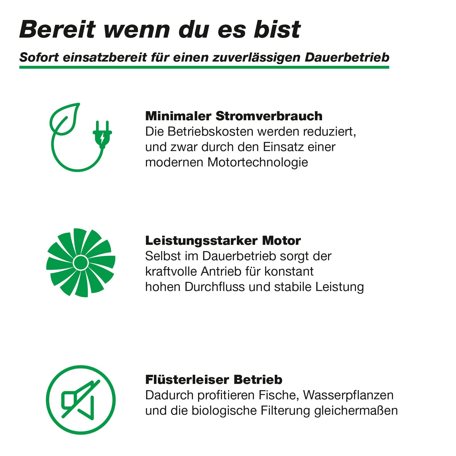 Wagner GREEN Compact Flow 1500 Teichpumpe – 1.500 l/h, 25 Watt – Stromsparende Filterpumpe für Gartenteich, Bachlauf & Wasserfall – Leise Teichpumpe