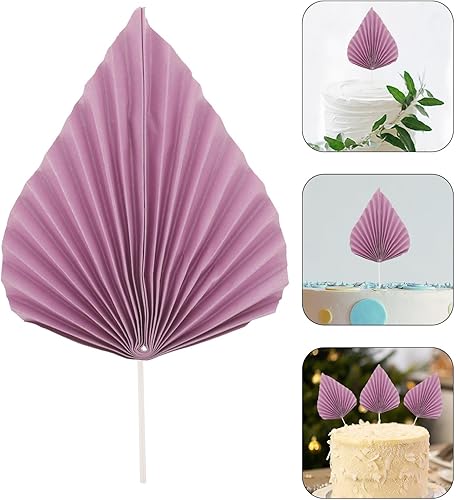 Miniatura 7 de Didiseaon 10 piezas de hojas de palmera para tartas de papel de hoja de palma, insertos de pastel Monstera para Hawaii, Aloha, selva, verano, boda,