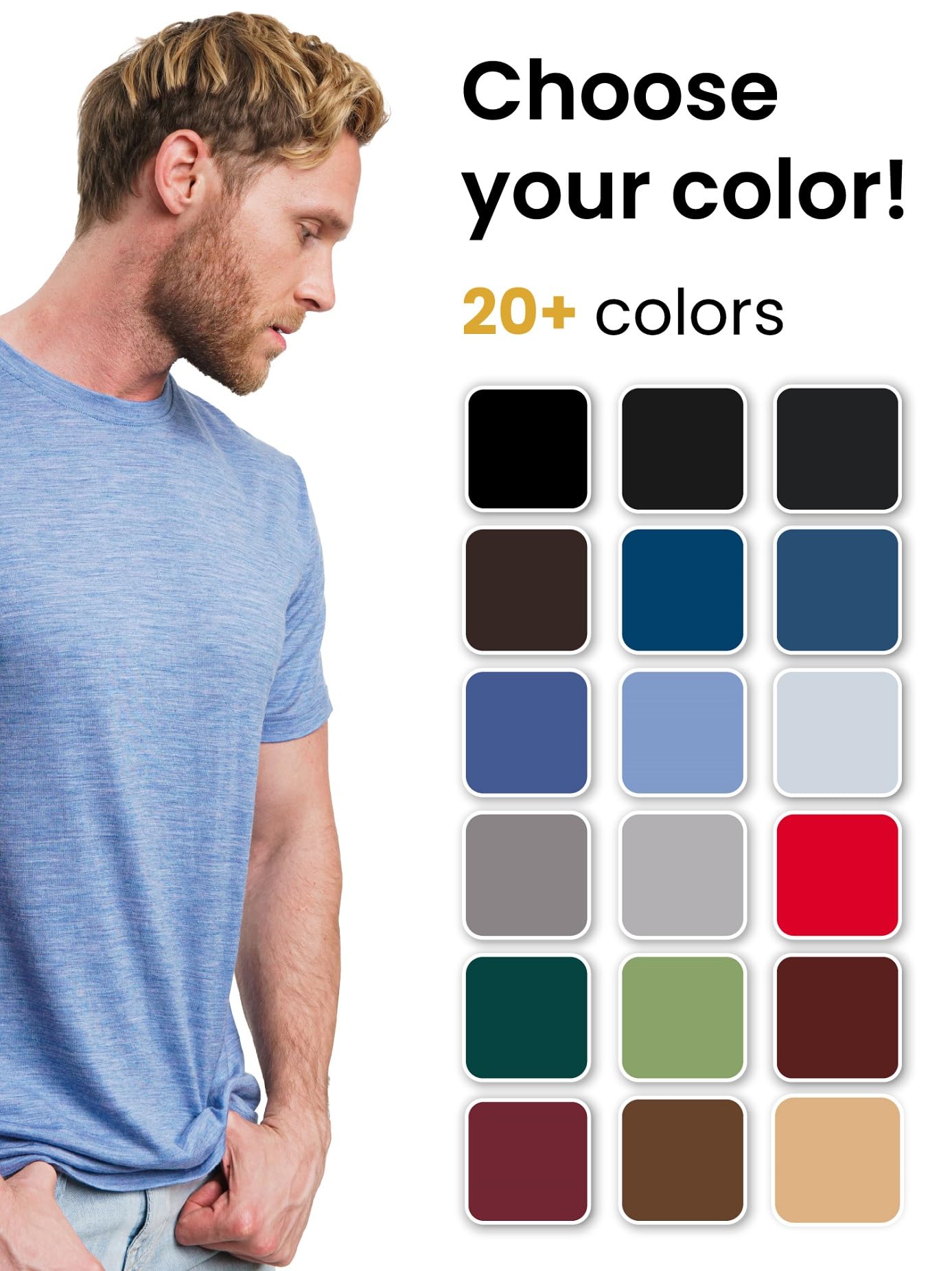 Close-up of the soft, lightweight 100% Merino wool fabric of the Merino.tech t-shirt.