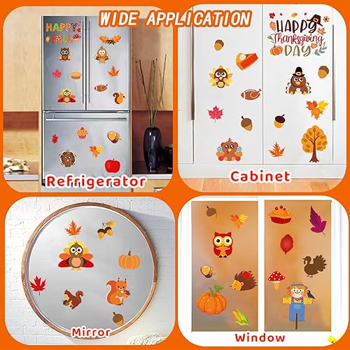 Vista 19 de Christmas Window Clings Xmas Decor - 90 PCS Reusable Double Sided Static Window Stickers - Merry Christmas Gel Decals for Xmas Decorations Indoor