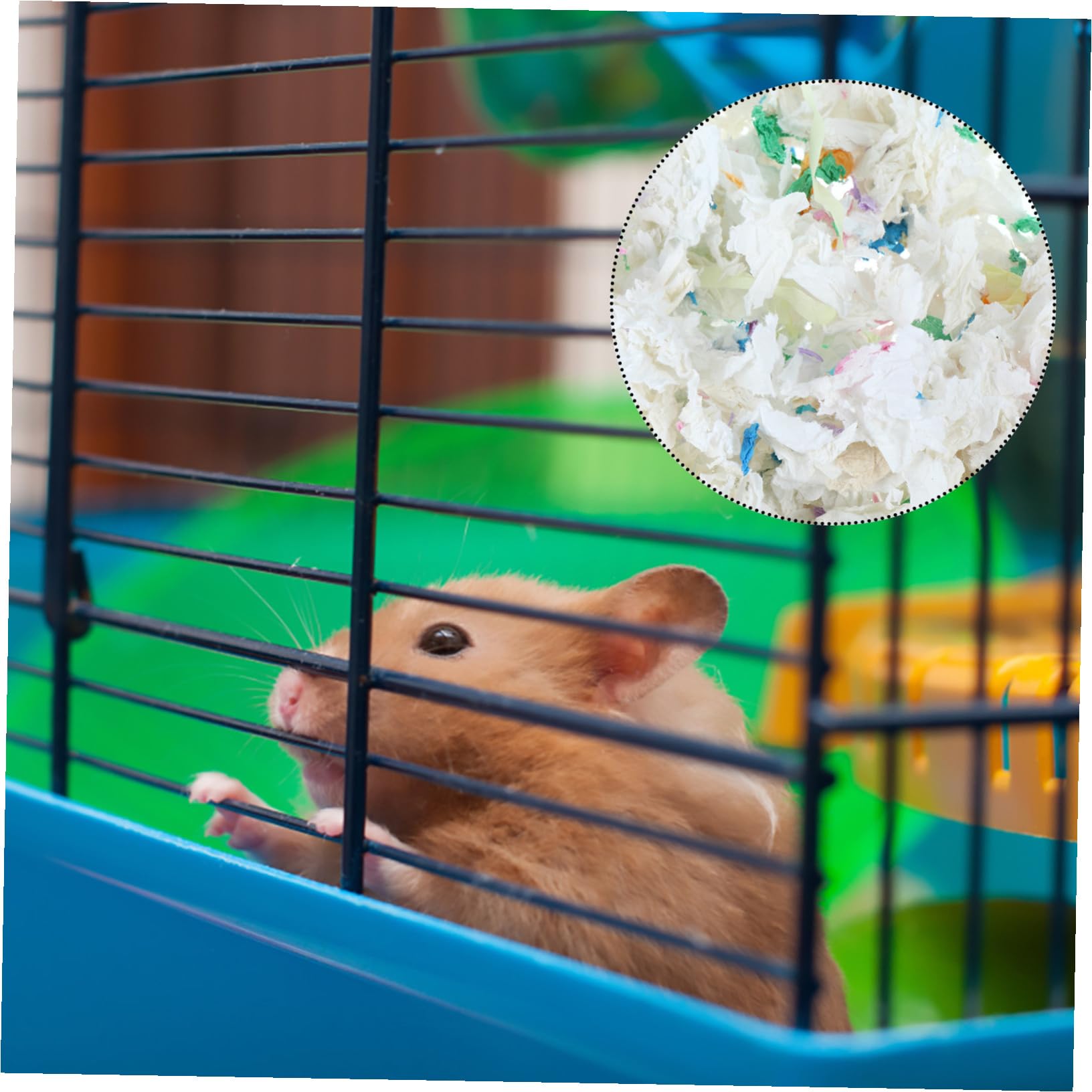 Einstreu 450g Beutel für Hamsterkäfige aus Saugfähigem Papier Verhindert Feuchtigkeit und Gerüche für Hamster und Meerschweinchen