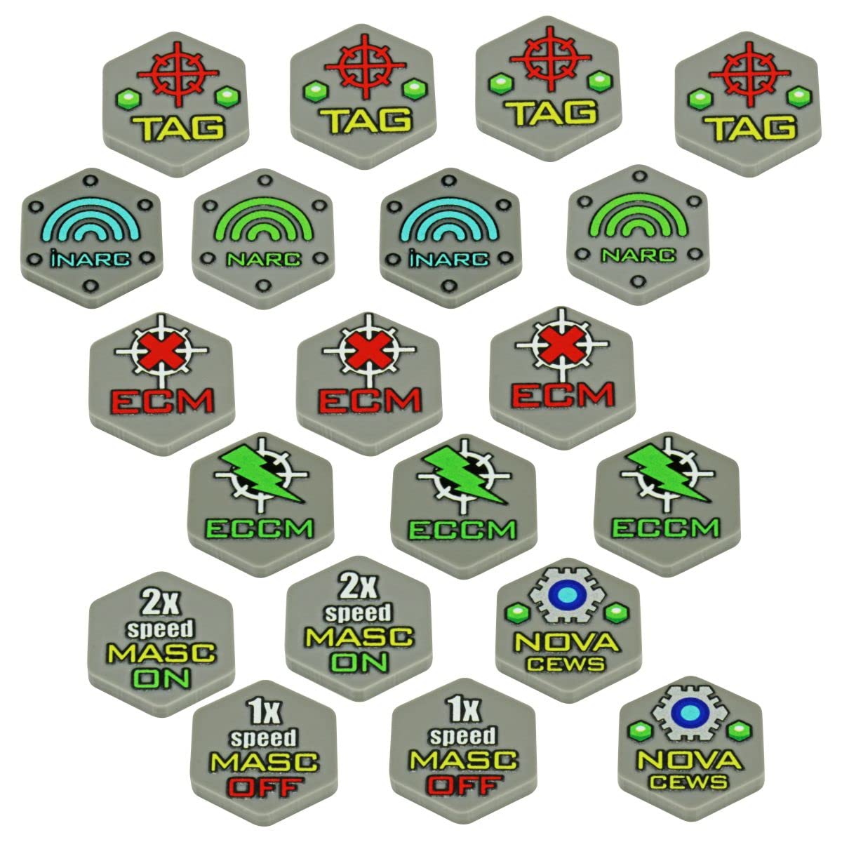 LITKO Mecha Combat Maneuvers Tokens - Prone Position, Full Color Acrylic For BattleTech