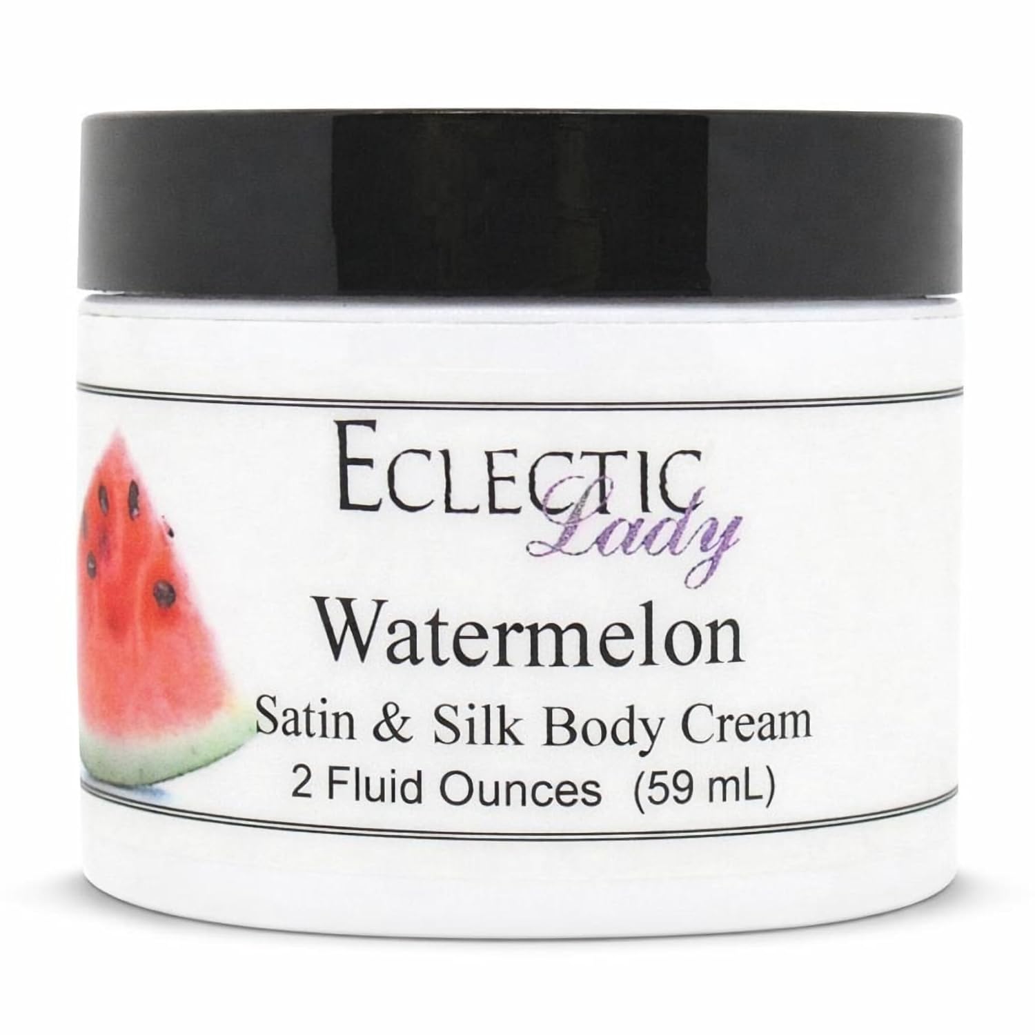 Eclectic Lady Watermelon Satin and Silk Cream, Body Cream, Body Lotion, 4 oz - Shea Butter, Aloe, Silk Amino Acids, Vitamin E, Phthalate-Free, Handcrafted in USA - Perfect For Women