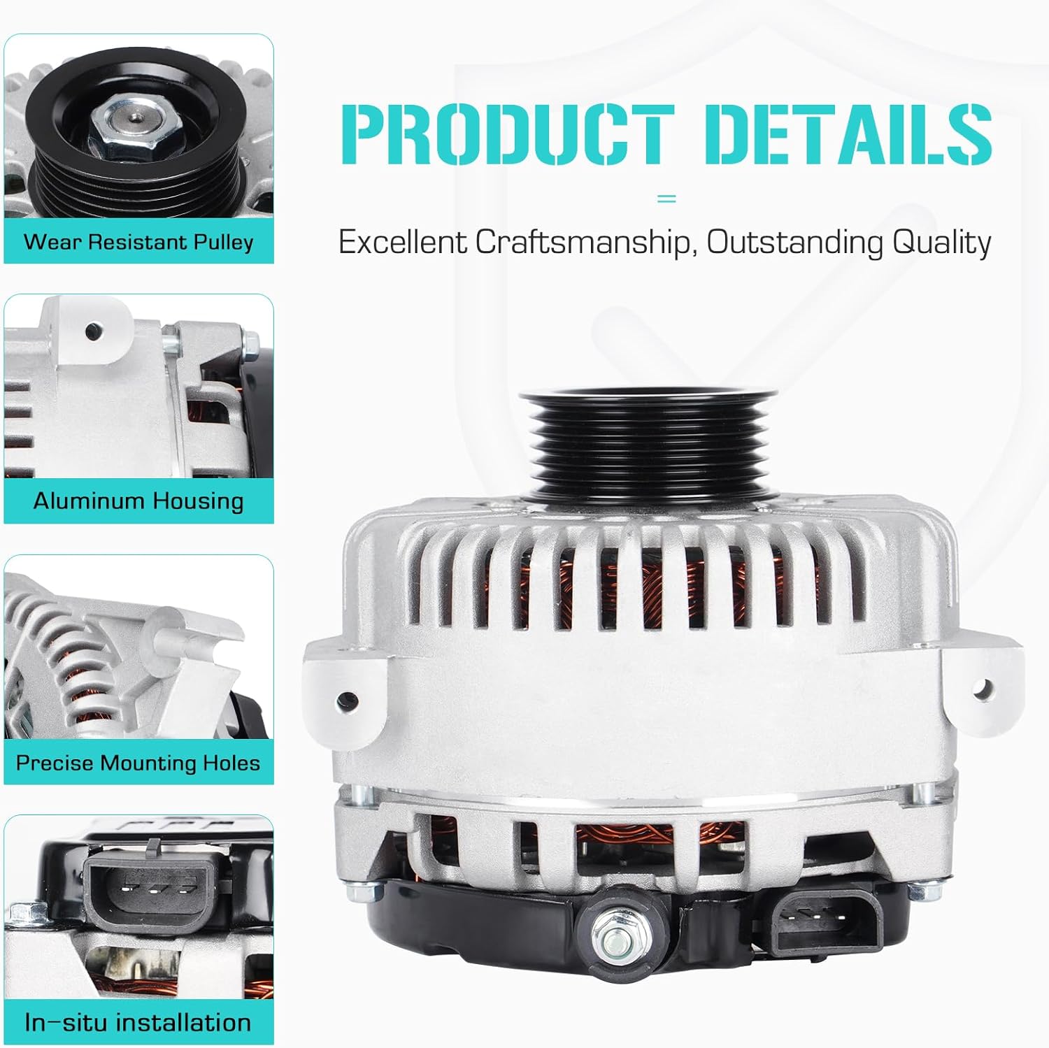New Alternator 4.6 4.6L for Lincoln Continental 1995-2002, Aviator 2003-2004, Ford Crown Victoria Mercury Grand Marquis Town Car 2001-2002, Explorer Mountaineer 2002-2004, F5OU-10300-FB