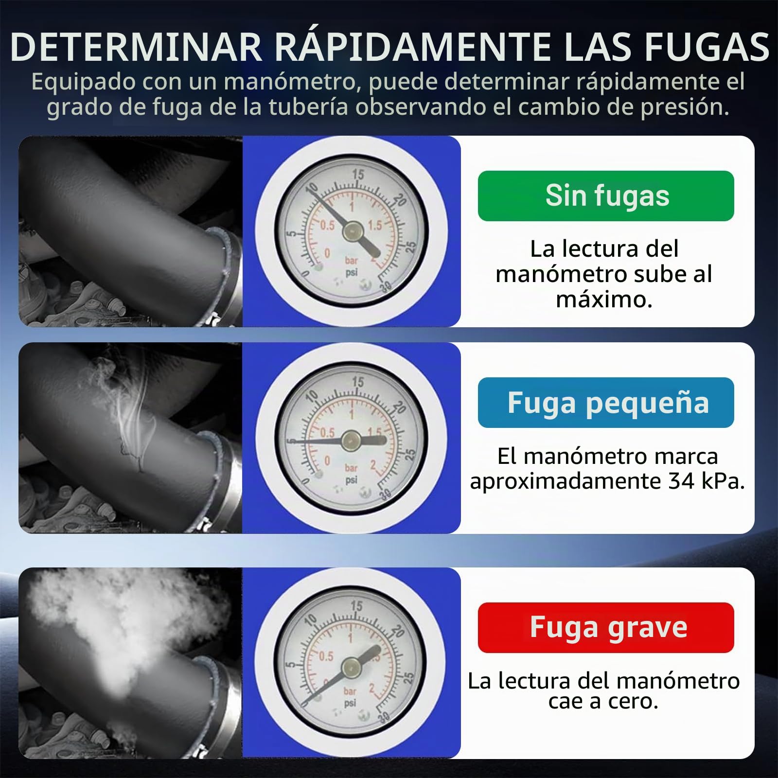 Máquina de Humo Detector de Fugas de Automóviles, Máquina De Humo EVAP, Detector De Prueba De Fugas del Sistema De Combustible Coche para 12V Vehículos Motocicletas