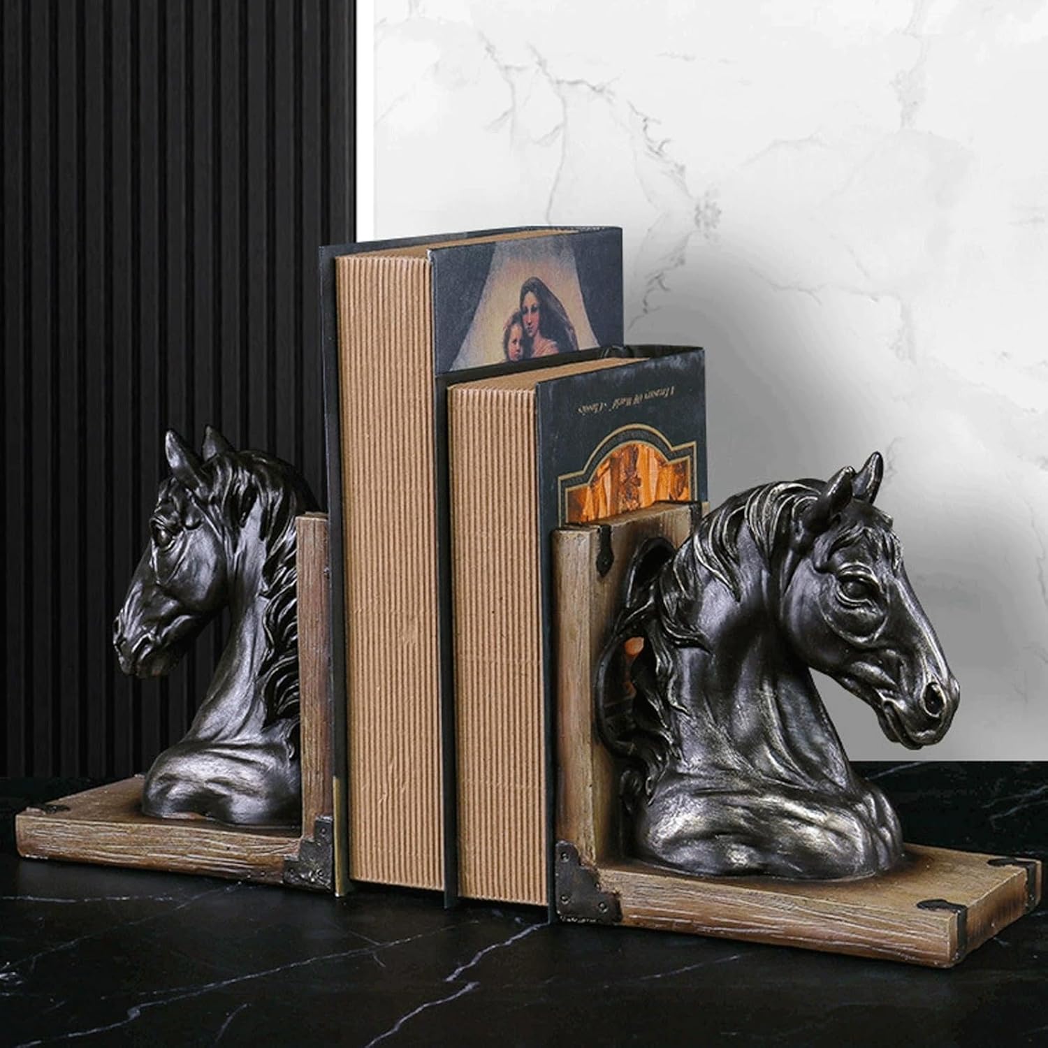 ブックエンド 馬 ホース おしゃれ 本立て ブックスタンド レトロ