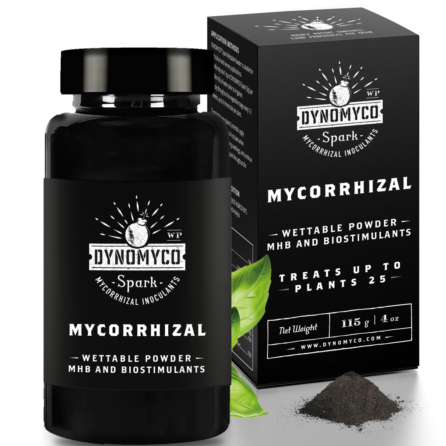 DYNOMYCO Spark WP Mycorrhizal Fungi, 4oz Wettable Powder, 3-In-1 Root Enhancer Amplifies Nutrient Uptake & Yield