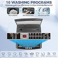 Vista 3 de Nictemaw Portable Washing Machine, 20Lbs Capacity Full-Automatic Portable Washer Machine, 2.8Cu.ft Compact Laundry Machine with Drain Pump, 10