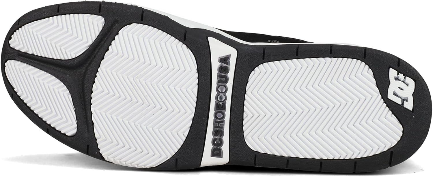DC Men's Ascend Skate Shoe, Black/Black/White, 10.5 - Image 4