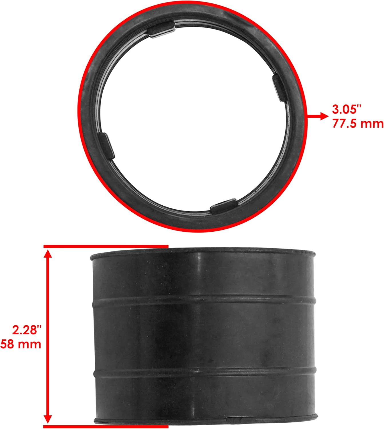Caltric Air Inlet Flexible Adapter Compatible with Can Am Outlander 1000R 2018-2026 Outlander 450 2018-2019 / Maverick 1000 2014-15 / Maverick 1000R 17