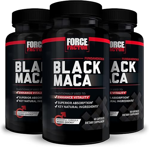 Miniatura 22 de Force Factor Gomitas de maca negra, paquete de 3, raíz de maca negra para mejorar la vitalidad masculina, aumentar la energía y la fuerza, con