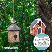 Vista 8 de Helunsi Cadena de iluminación, cadena de lámpara de bronce de 6 pies, extensión de cadena de araña de metal con bloqueo de enlace de conexión