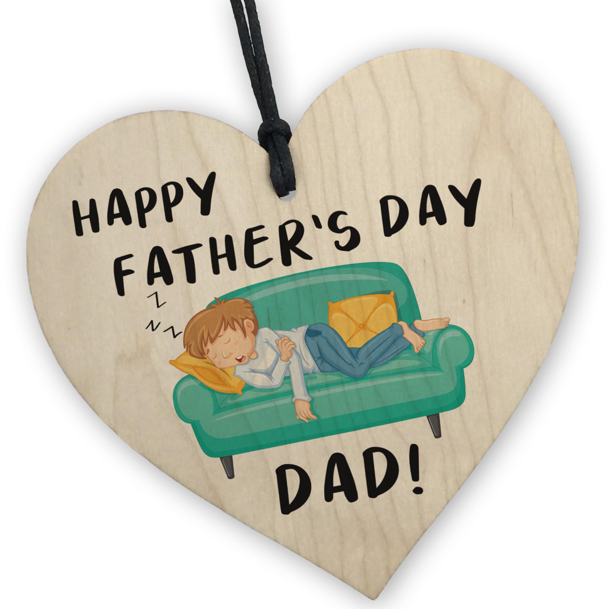 Red Ocean Happy Fathers Day - Dad Wooden Heart - Dad Funny - Dad Keepsake - Novelty for Dad - Father's Day From Son Daughter.