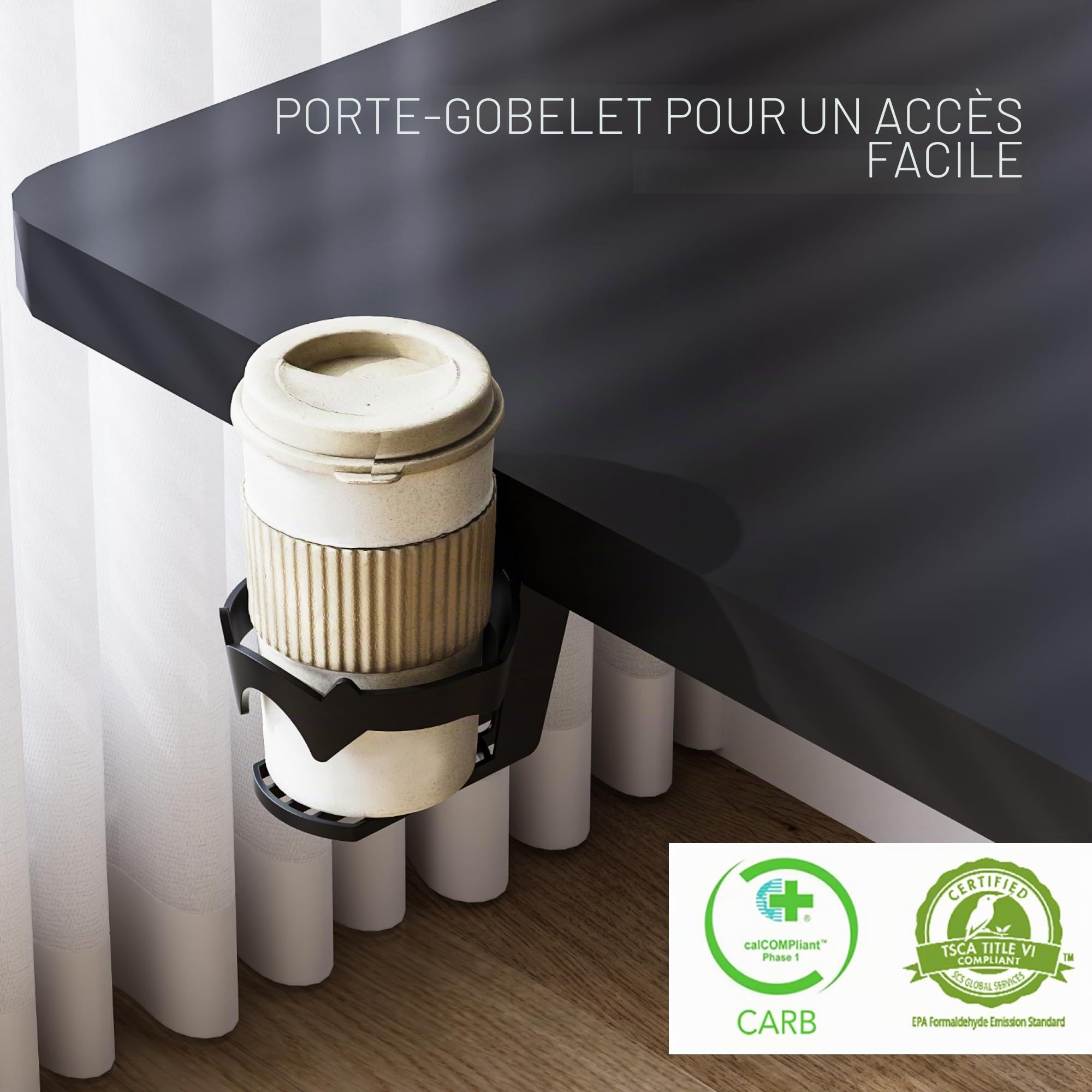FLEXISPOT Bureau Assis Debout 160x60cm Bureau Réglable en Hauteur Électrique, Panneau de Contrôle à Fonctions Mémoires, Bureau à Télétravail(Cadre Noir+Plateau Noir)