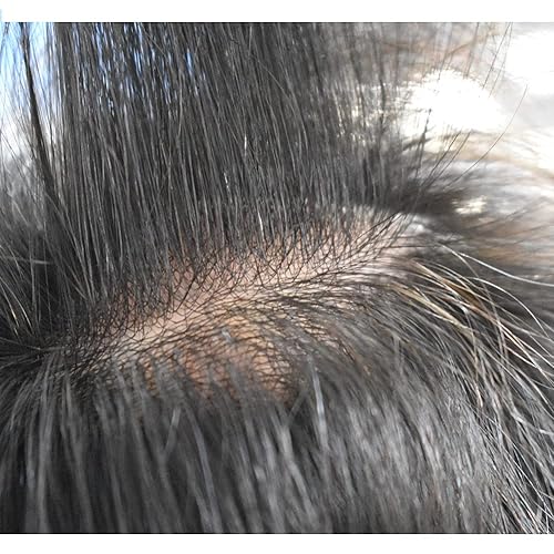 Miniatura 6 de Pieza para hombres ultra fina piel con bucle en V para hombre, tupé completo poli PU, sistema de peluca de cabello humano Protesis Capilar para