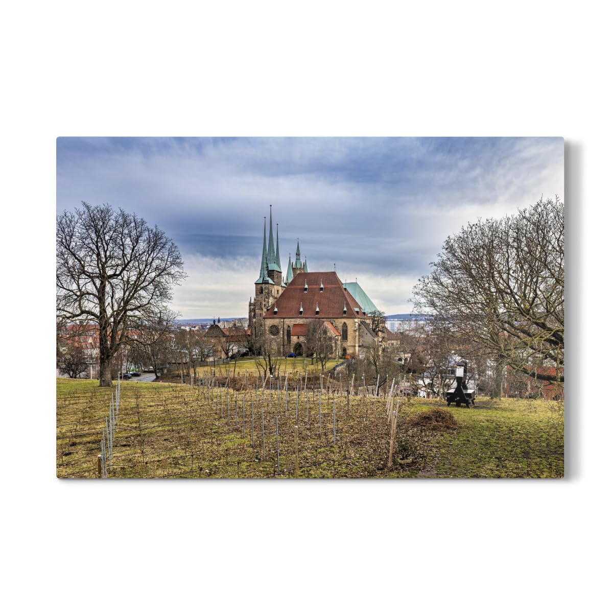 artboxONE Galerie-Print 45x30 cm Der Dom von Erfurt hochwertiges Acrylglas auf Alu-Dibond von Die Welt Tanzt Farben