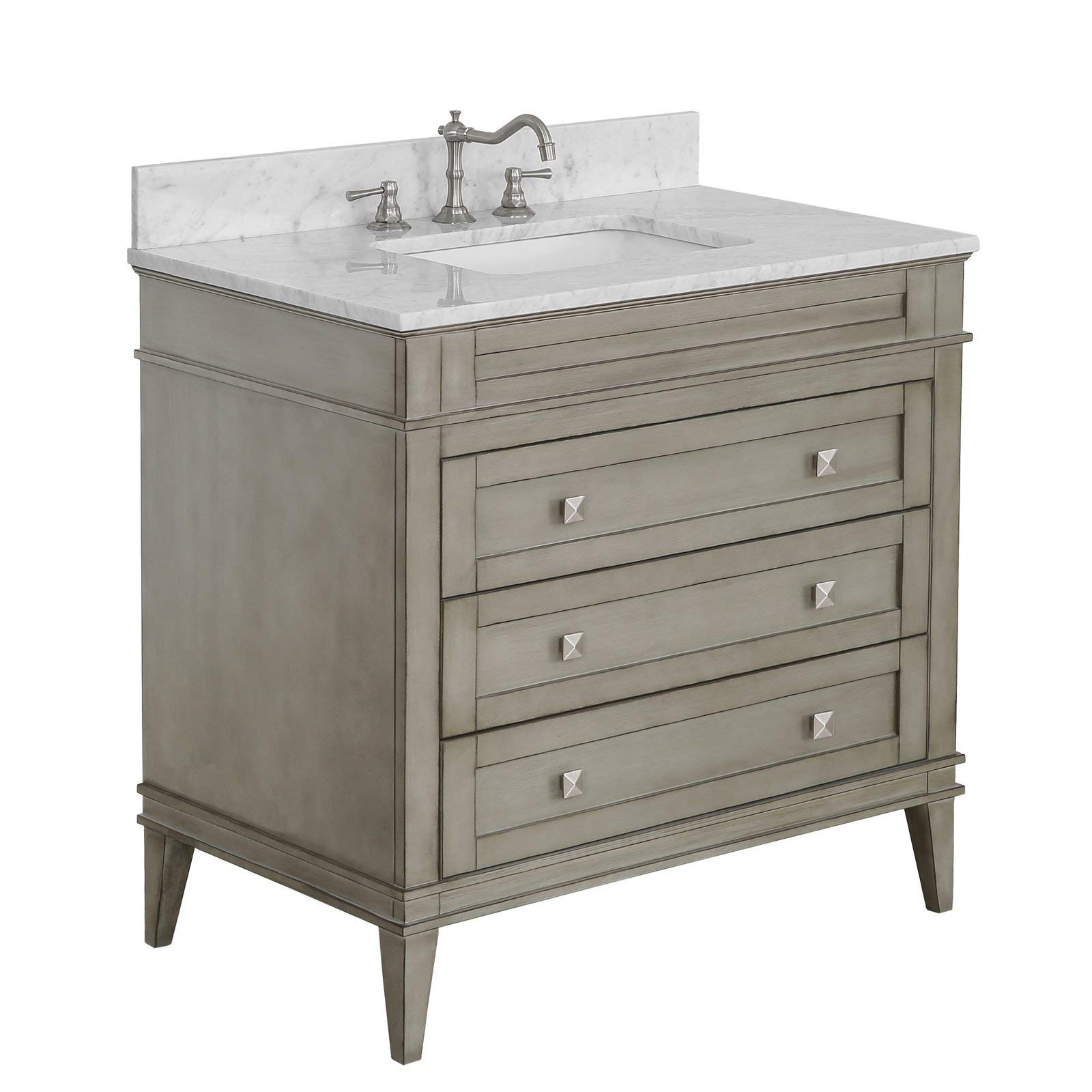 Buy Eleanor 36inch Bathroom Vanity (Carrara/Weathered Gray) Includes