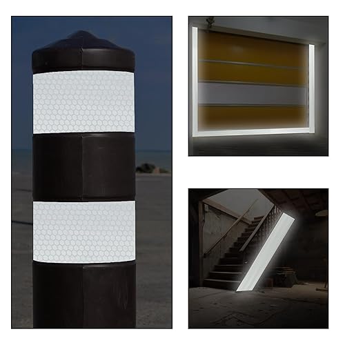 Miniatura 7 de Cinta reflectante blanca plateada de 2 pulgadas x 15 pies, cinta reflectante DOT-C2 de alta intensidad de grado para exteriores, impermeable,