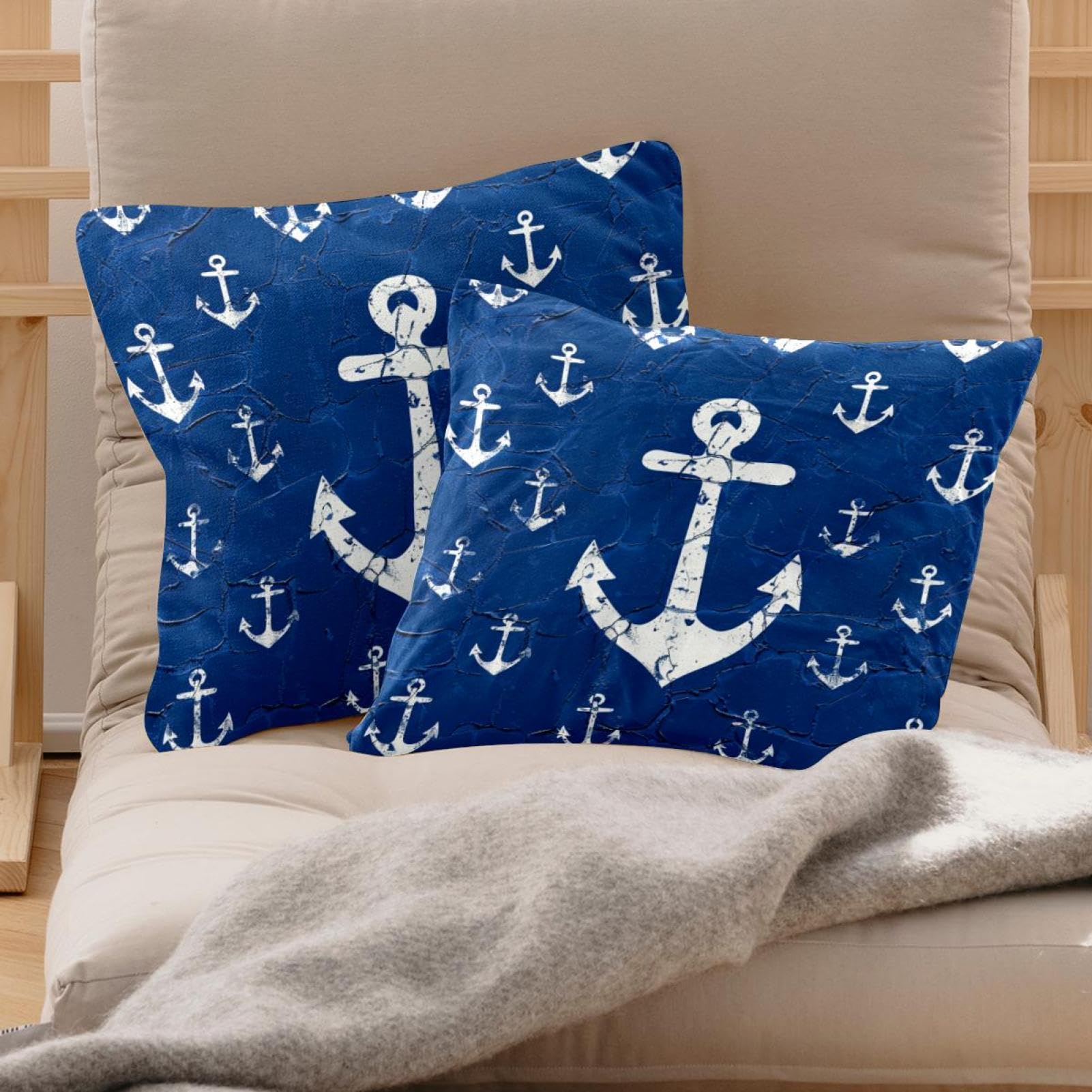Set di 2 federe per cuscini in pelliccia sintetica a quadri, morbide e soffici federe decorative per divano o camera da letto, bianco crema, 45x45 cm