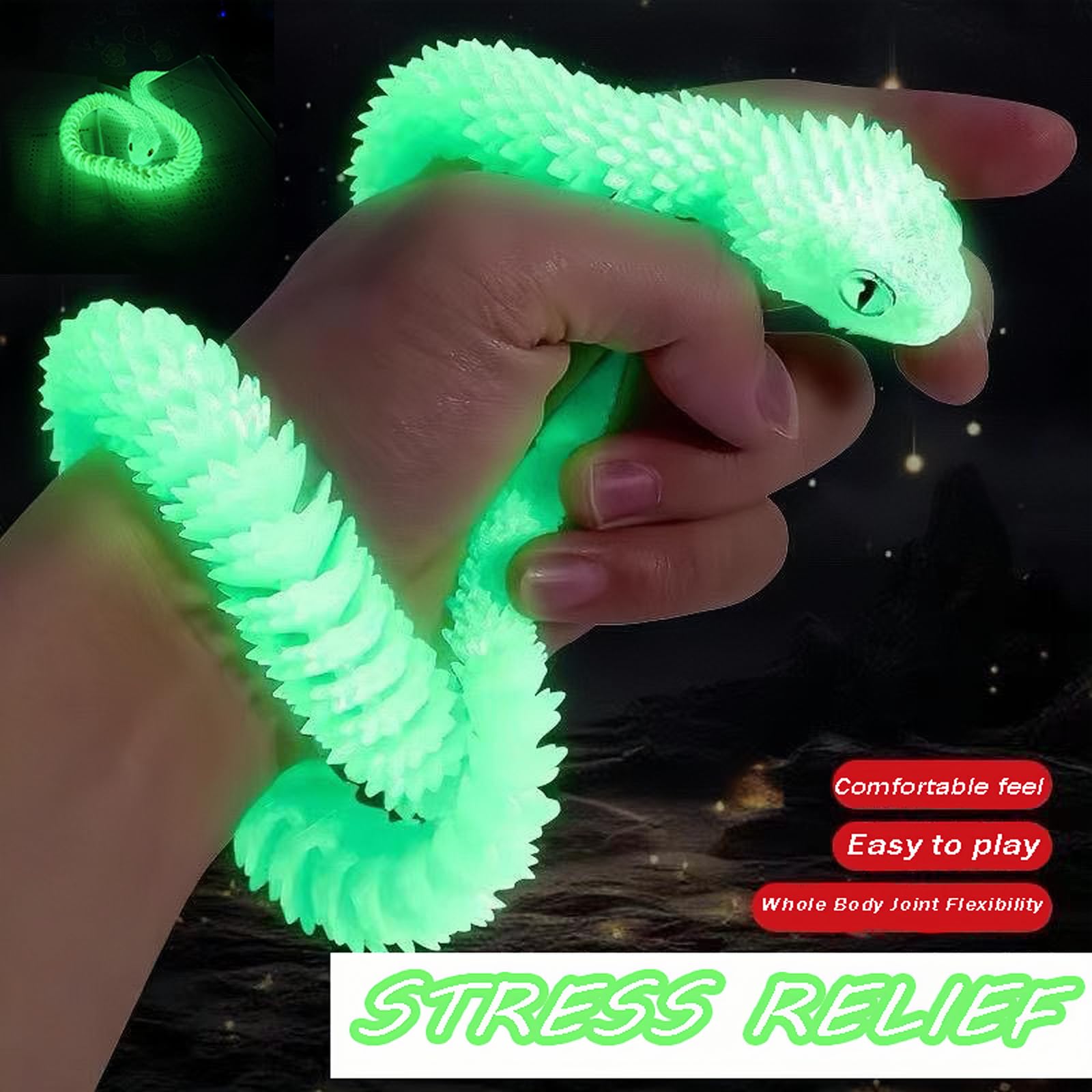 vecora 3D Printed Snake, 3d Printed Fidget Toy - Image 3